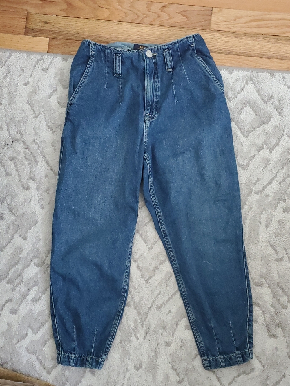 Polo Ralph Lauren High-Waist Relaxed Denim Jogger Pants Size 12